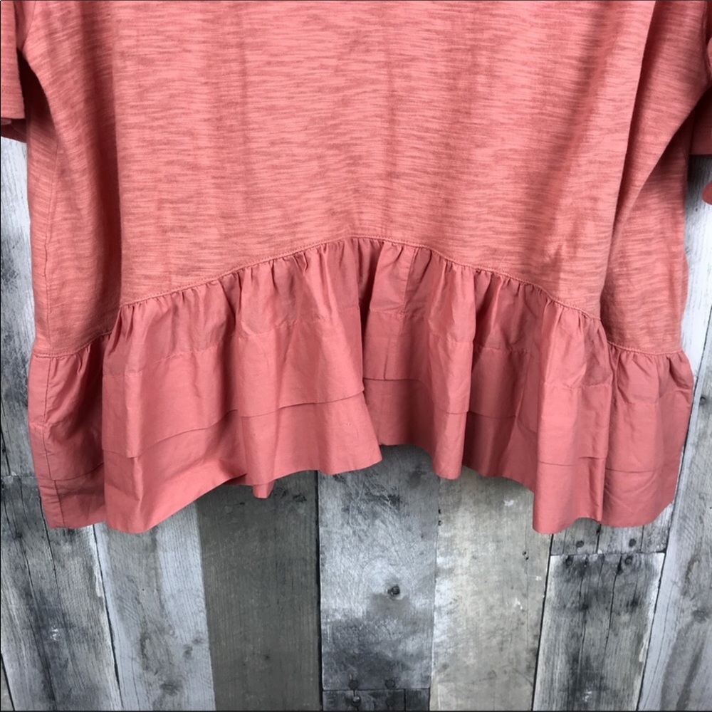 Anthro Akemi & Kin Rose Cascade Ruffle Top  XS NWT - Picture 6 of 8
